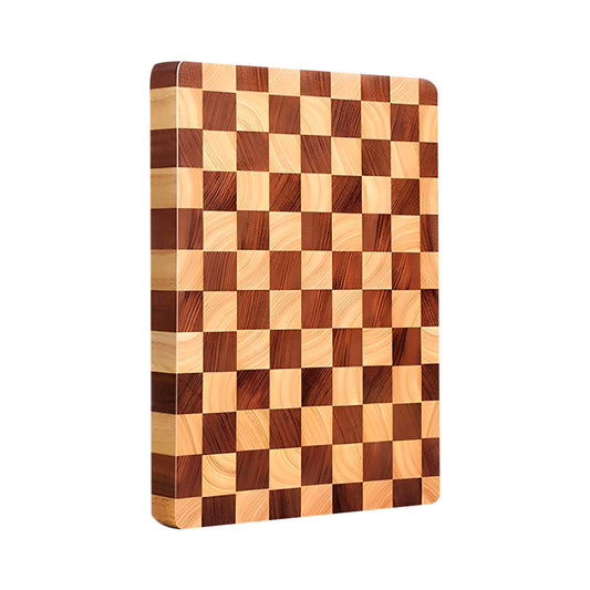 SOGA 40cm Premium Checkered Pattern Wooden Multi-Wood Cutting Board