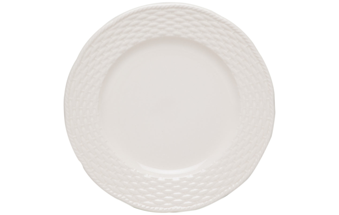 White Four Piece Weave Stoneware Service For Four Dinner Plate Set-2