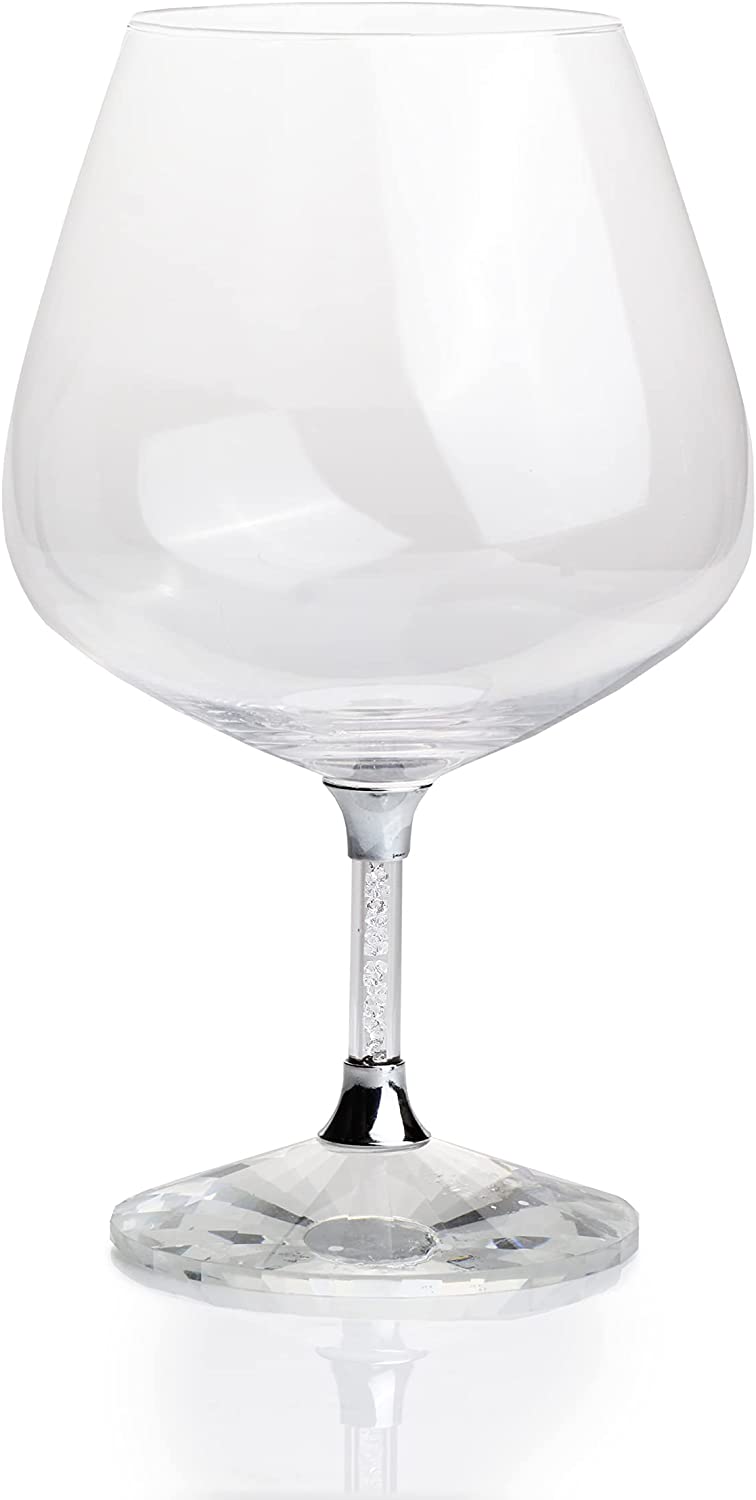 Diamond Brandy Snifters Whiskey Glasses Set of 2 - For Drinking Whiskey, Liquor, Bourbon, Perfect For Any Bar or Party 12oz Diamond Glasses by The Wine Savant -