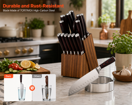 Professional 8-Piece Damascus Knife Block Set