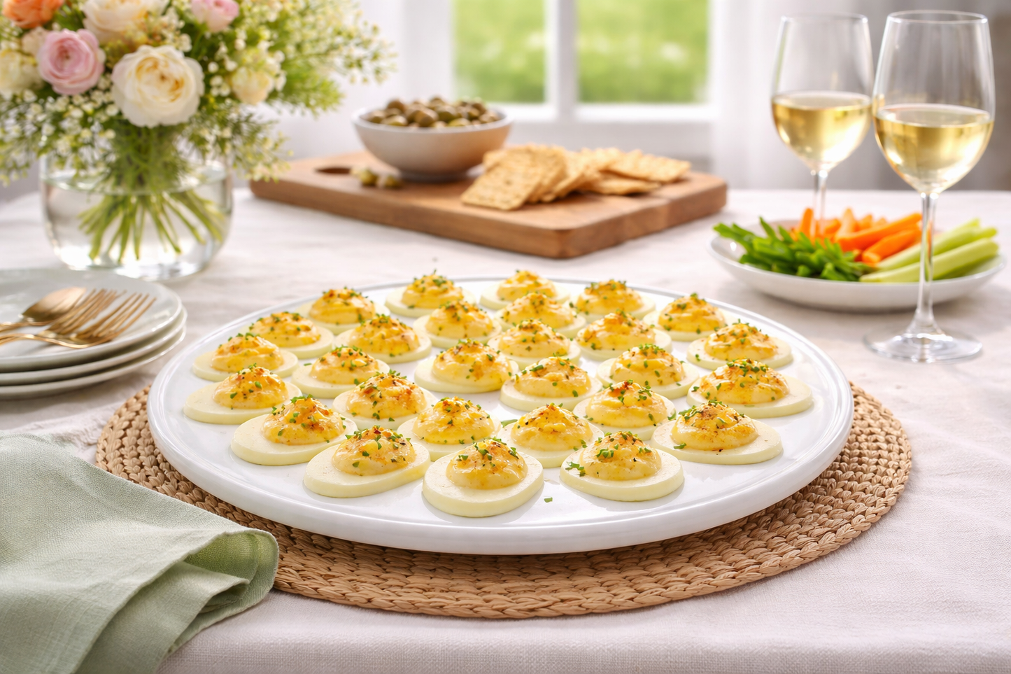 Our Table Simply White 13 Inch Egg Serving Platter
