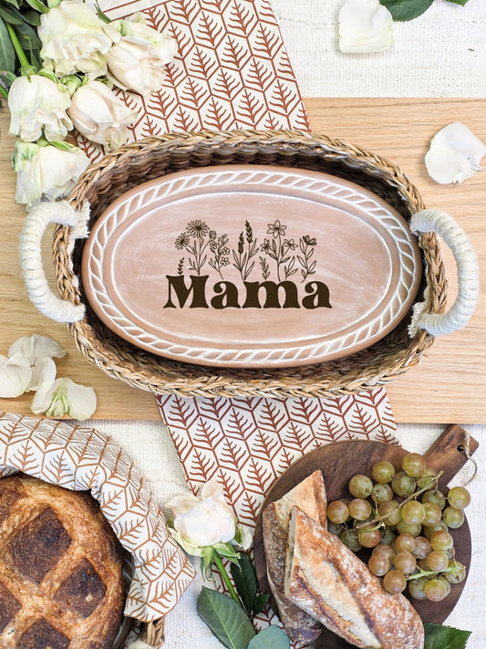 Bread Warmer & Basket - Mom Oval