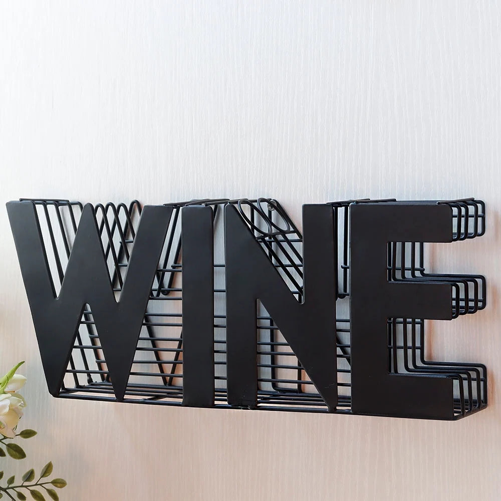 "WINE" Metal Cork Holder — Countertop Keepsake Display