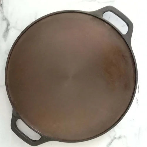 Cast Iron Tawa Smooth Finish - Double Handle-1