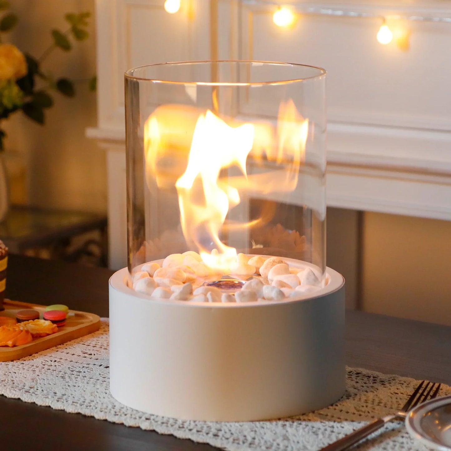 Extra Large Portable Tabletop Fire Bowl 22x28cm – Bio Ethanol Ventless Indoor/Outdoor