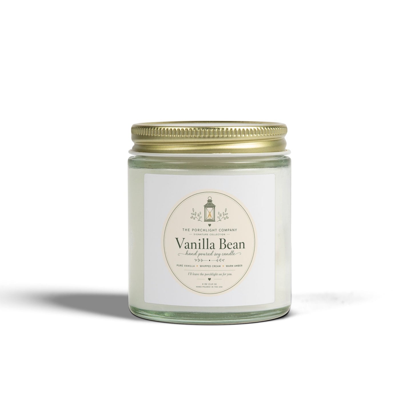 Vanilla Bean Scented Candle — Coconut Apricot Wax (4oz & 9oz)