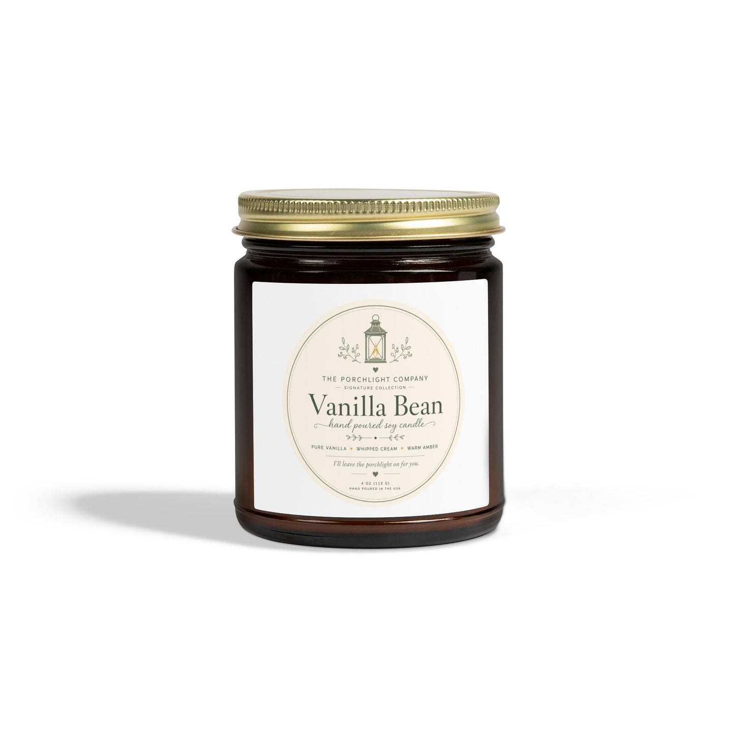 Vanilla Bean Scented Candle — Coconut Apricot Wax (4oz & 9oz)