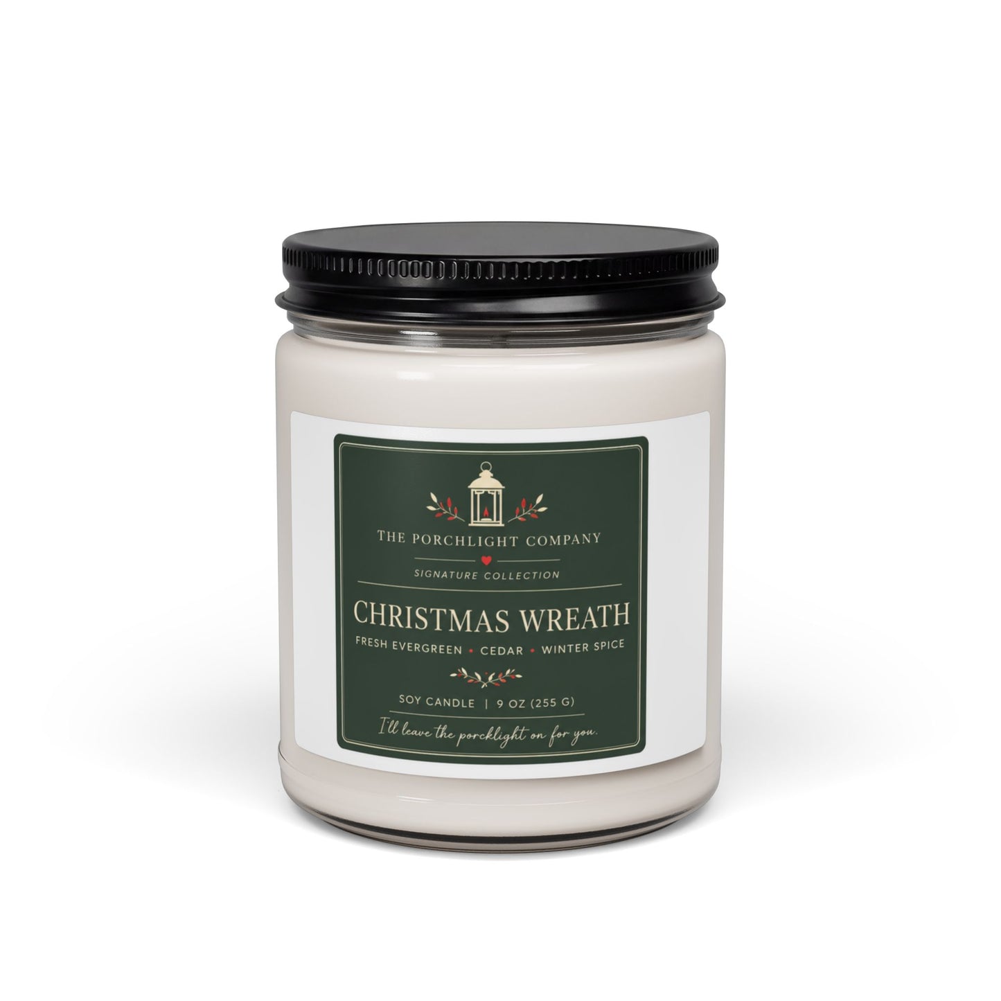 Christmas Wreath Soy Candle, 9oz