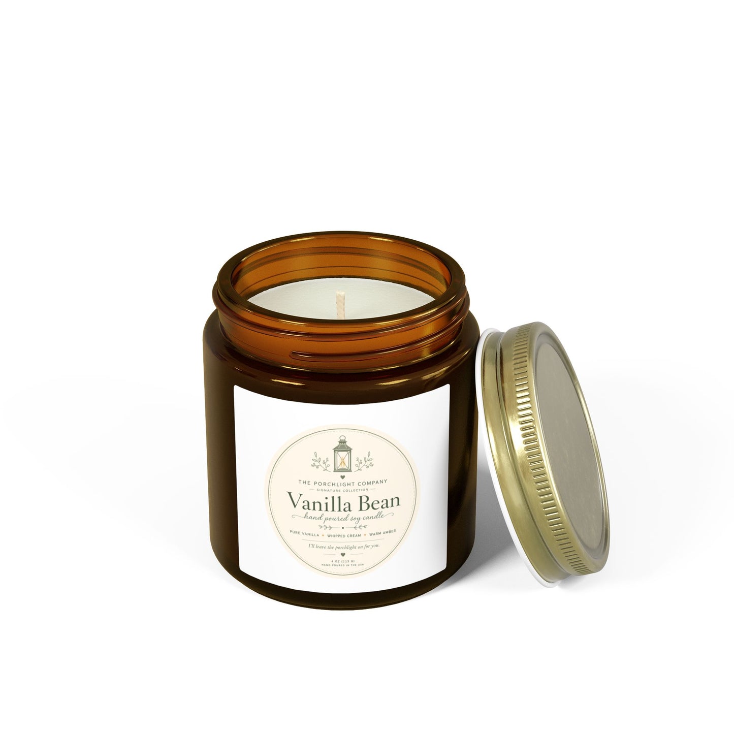 Vanilla Bean Scented Candle — Coconut Apricot Wax (4oz & 9oz)