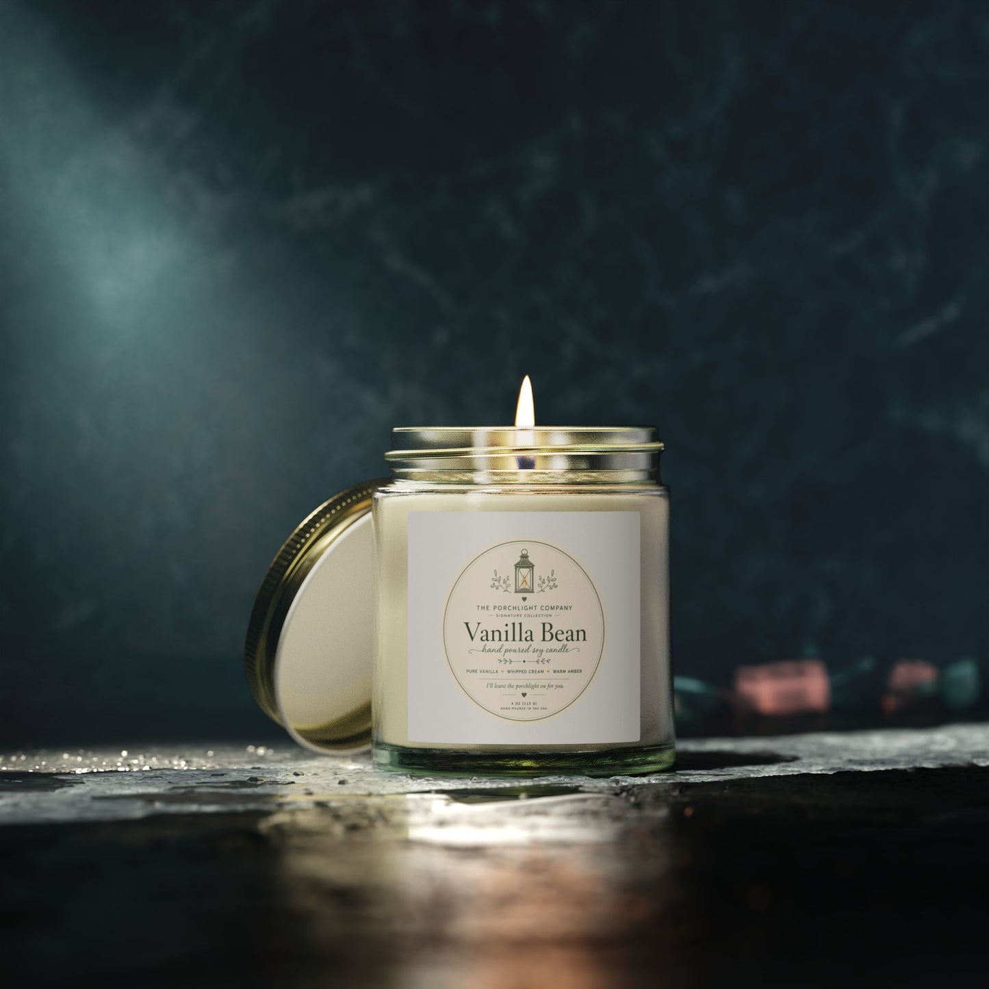 Vanilla Bean Scented Candle — Coconut Apricot Wax (4oz & 9oz)