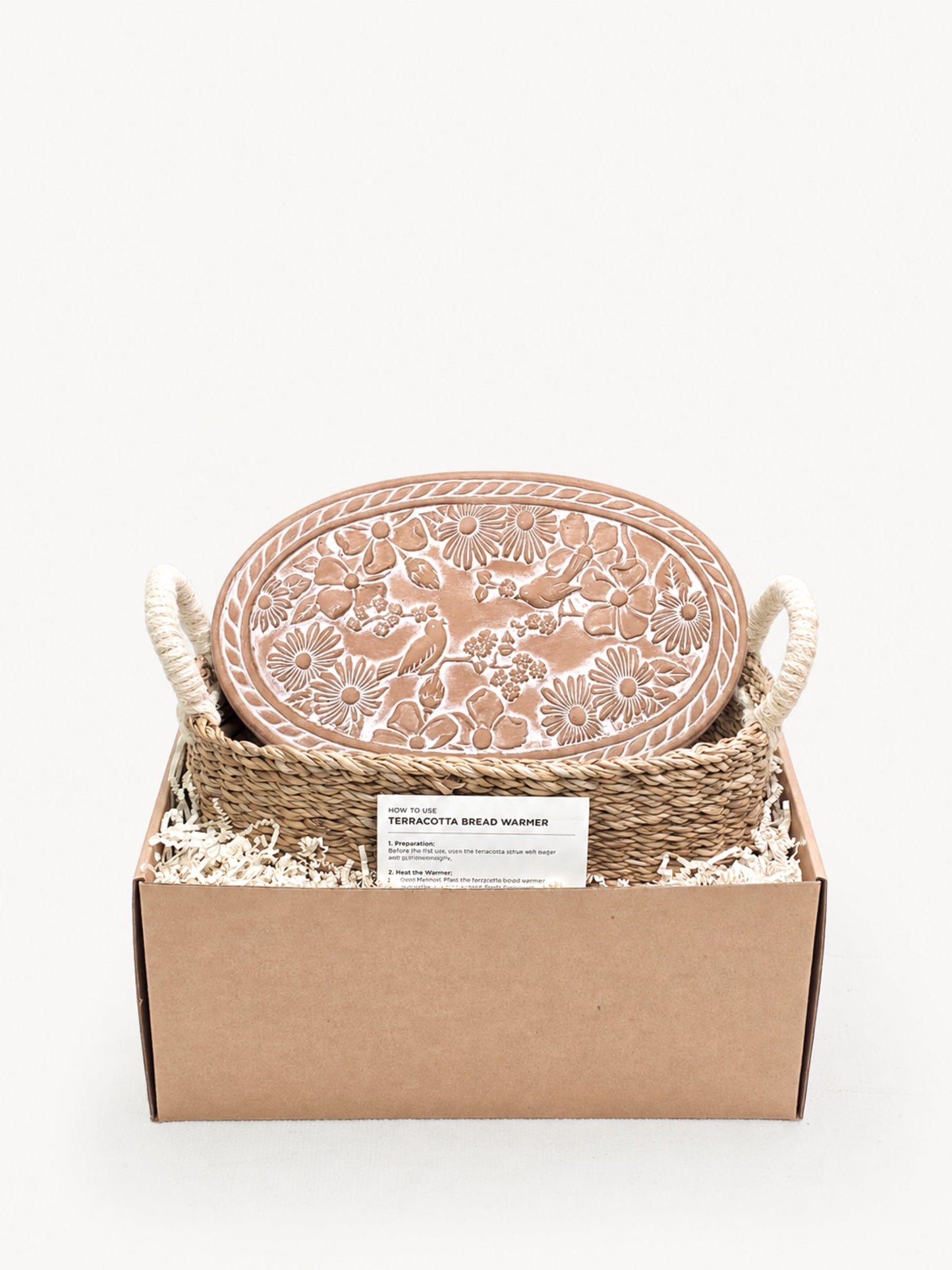 Bread Warmer & Basket - Garden Oval