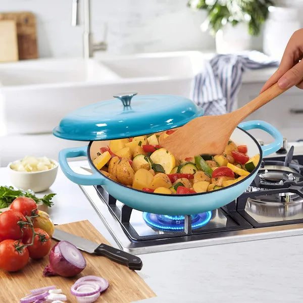 Enameled Cast Iron Dutch Oven, 3.8 Quart Dutch Oven Pot With Lid, Non Stick Cast Iron Pot, Round Oven Safe Up To, Use For Marinate, Cook, Bake And Serve