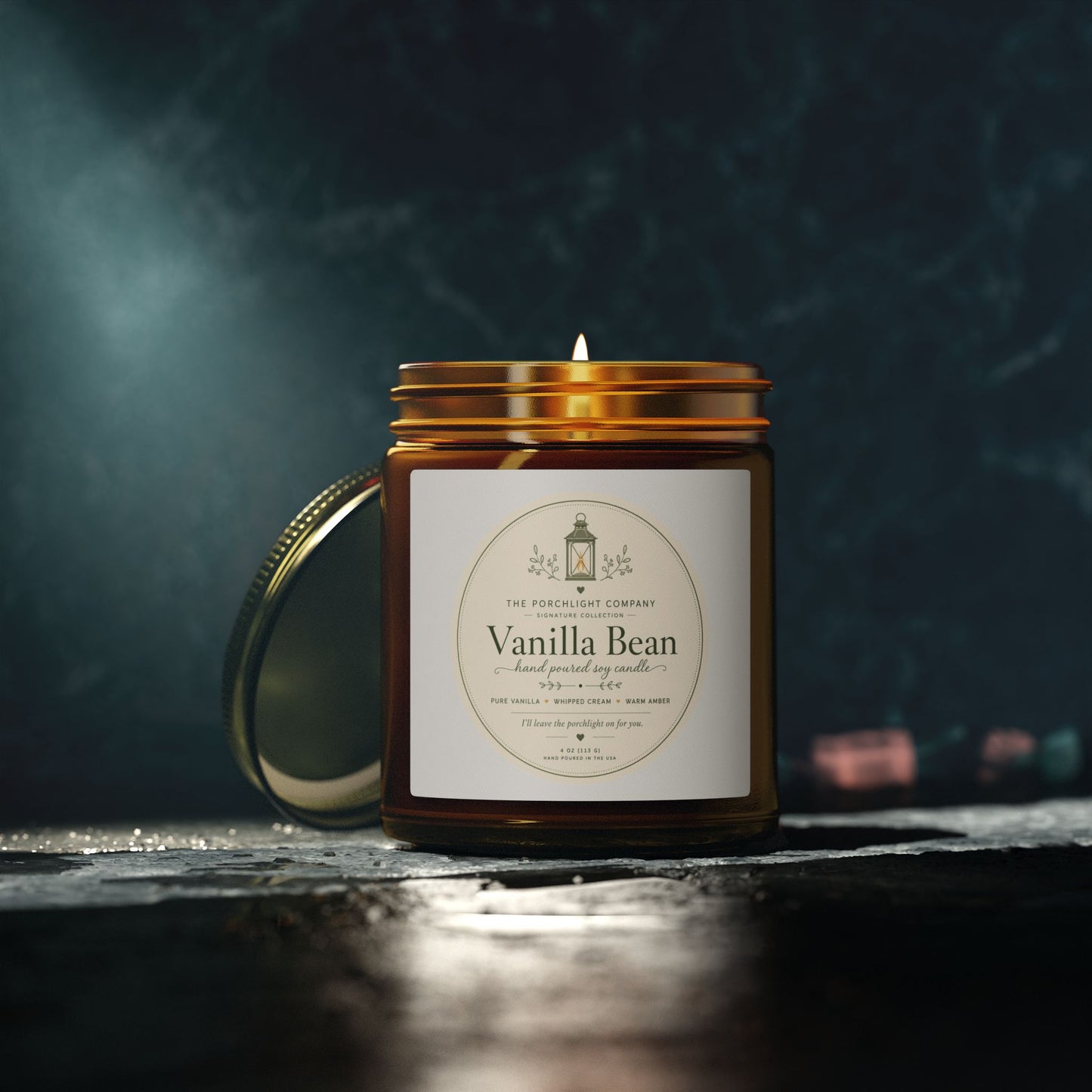Vanilla Bean Scented Candle — Coconut Apricot Wax (4oz & 9oz)