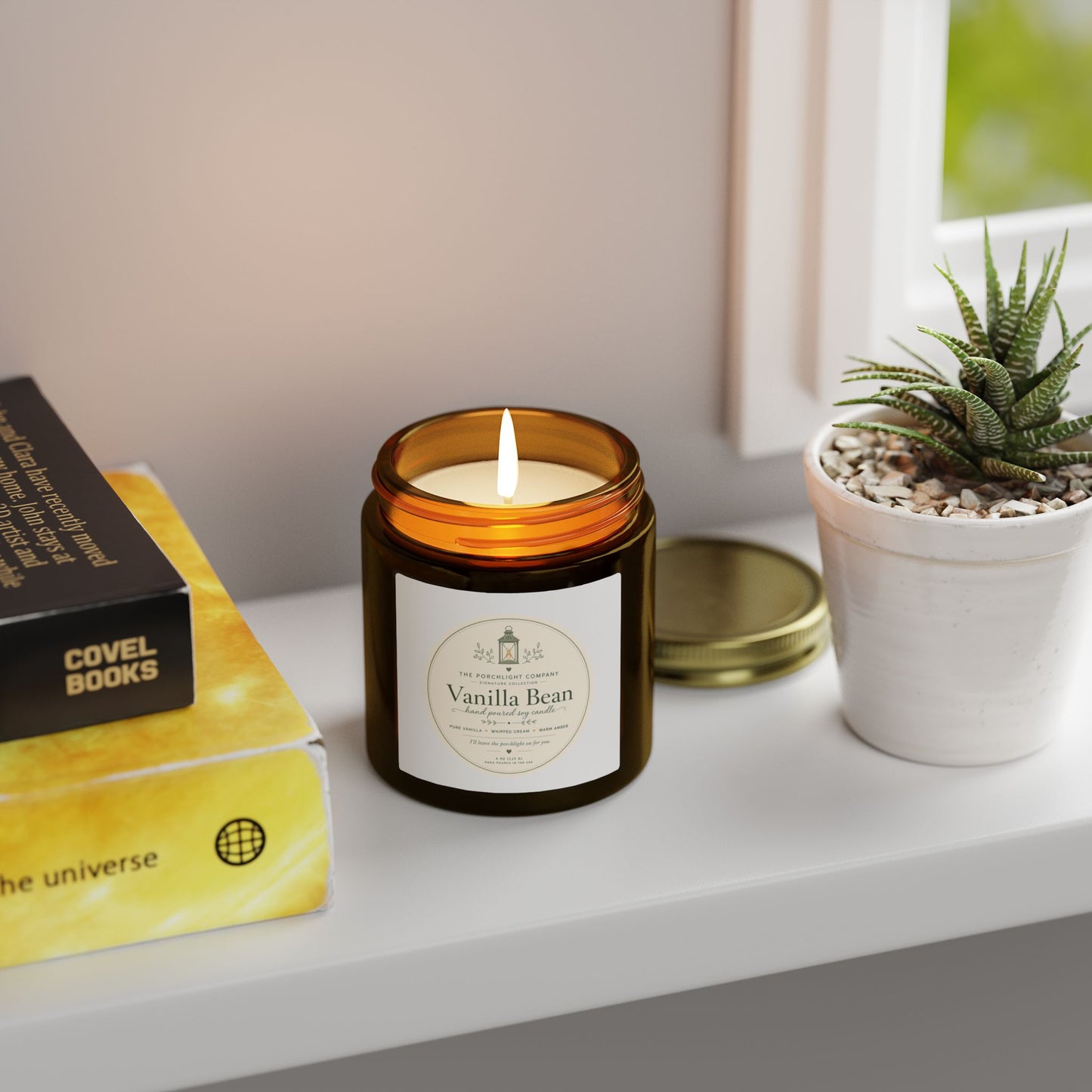 Vanilla Bean Scented Candle — Coconut Apricot Wax (4oz & 9oz)