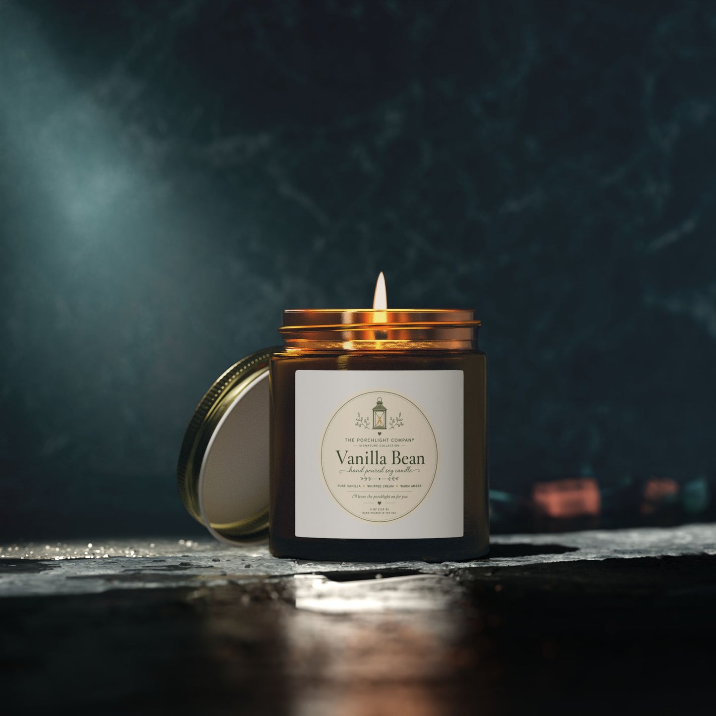 Vanilla Bean Scented Candle — Coconut Apricot Wax (4oz & 9oz)
