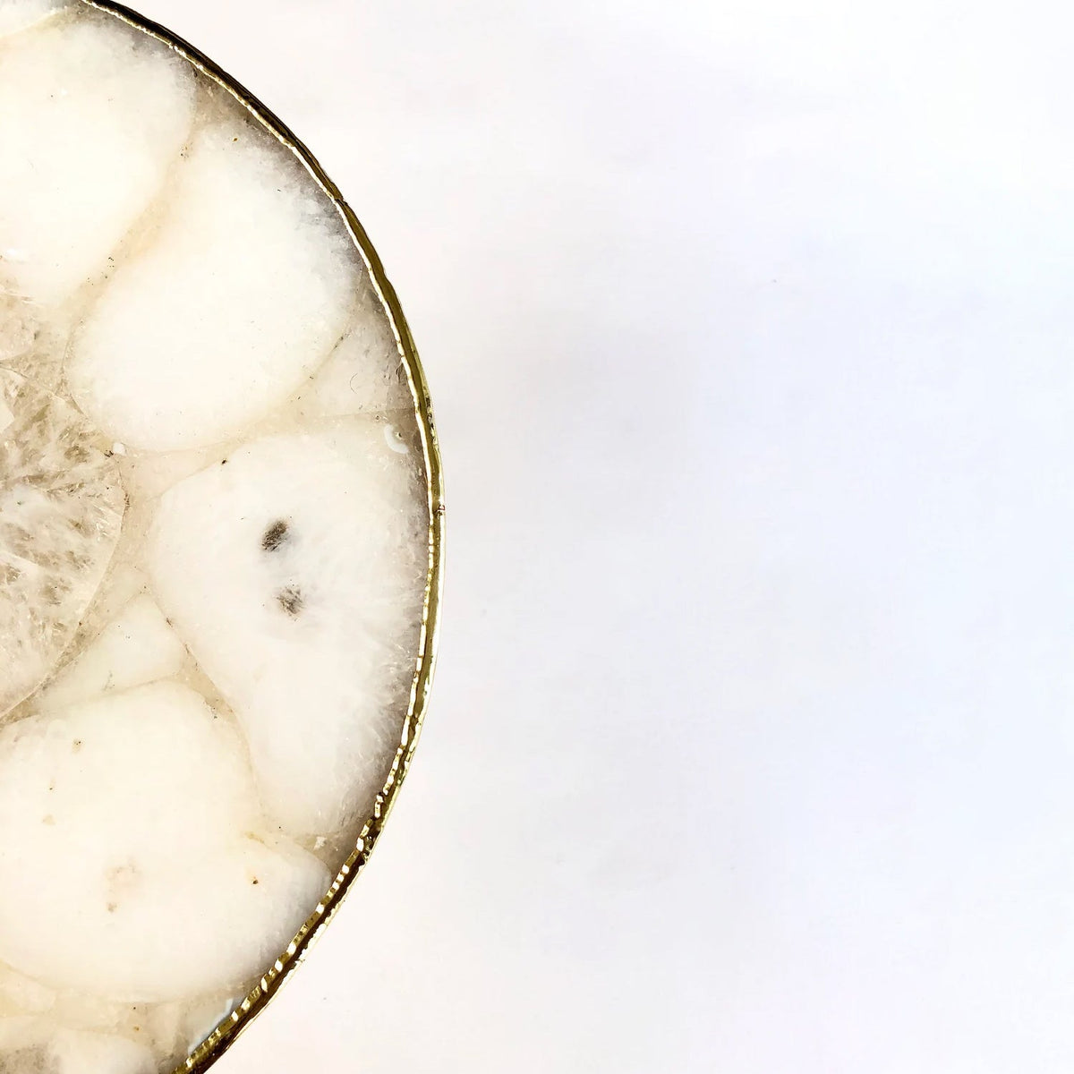 White Crystal Agate Cake Stand, 10"