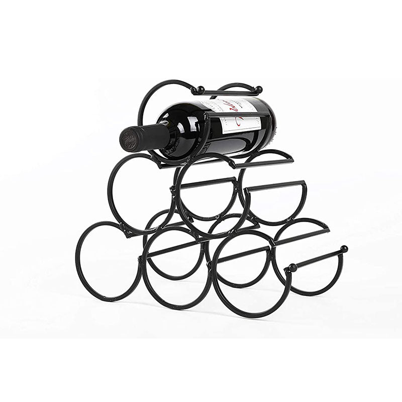 Iron Tabletop Wine Rack — Honeycomb Black
