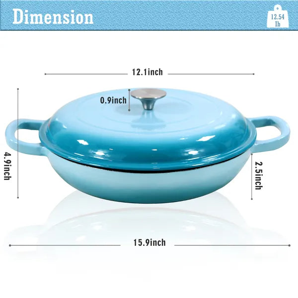 Enameled Cast Iron Dutch Oven, 3.8 Quart Dutch Oven Pot With Lid, Non Stick Cast Iron Pot, Round Oven Safe Up To, Use For Marinate, Cook, Bake And Serve