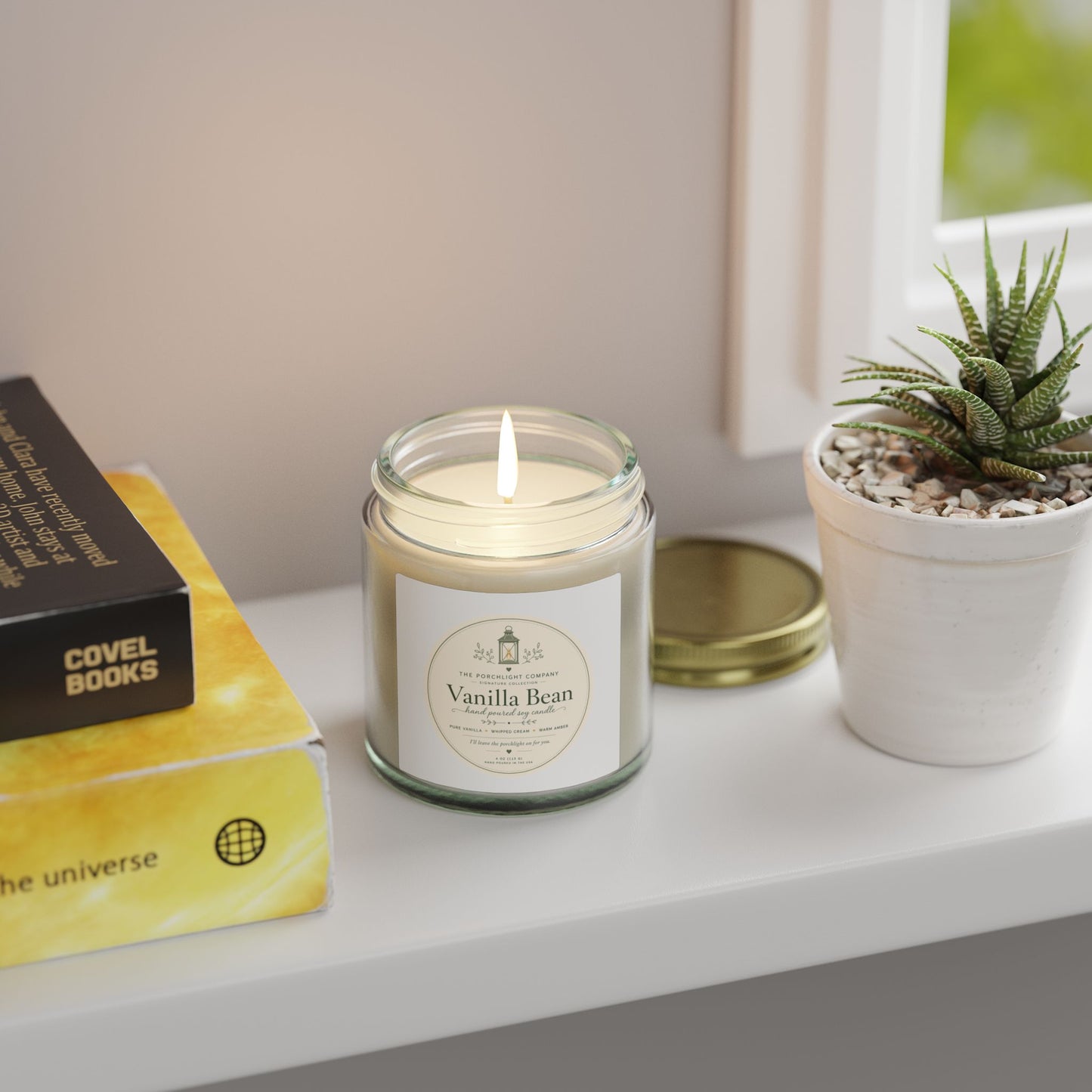 Vanilla Bean Scented Candle — Coconut Apricot Wax (4oz & 9oz)