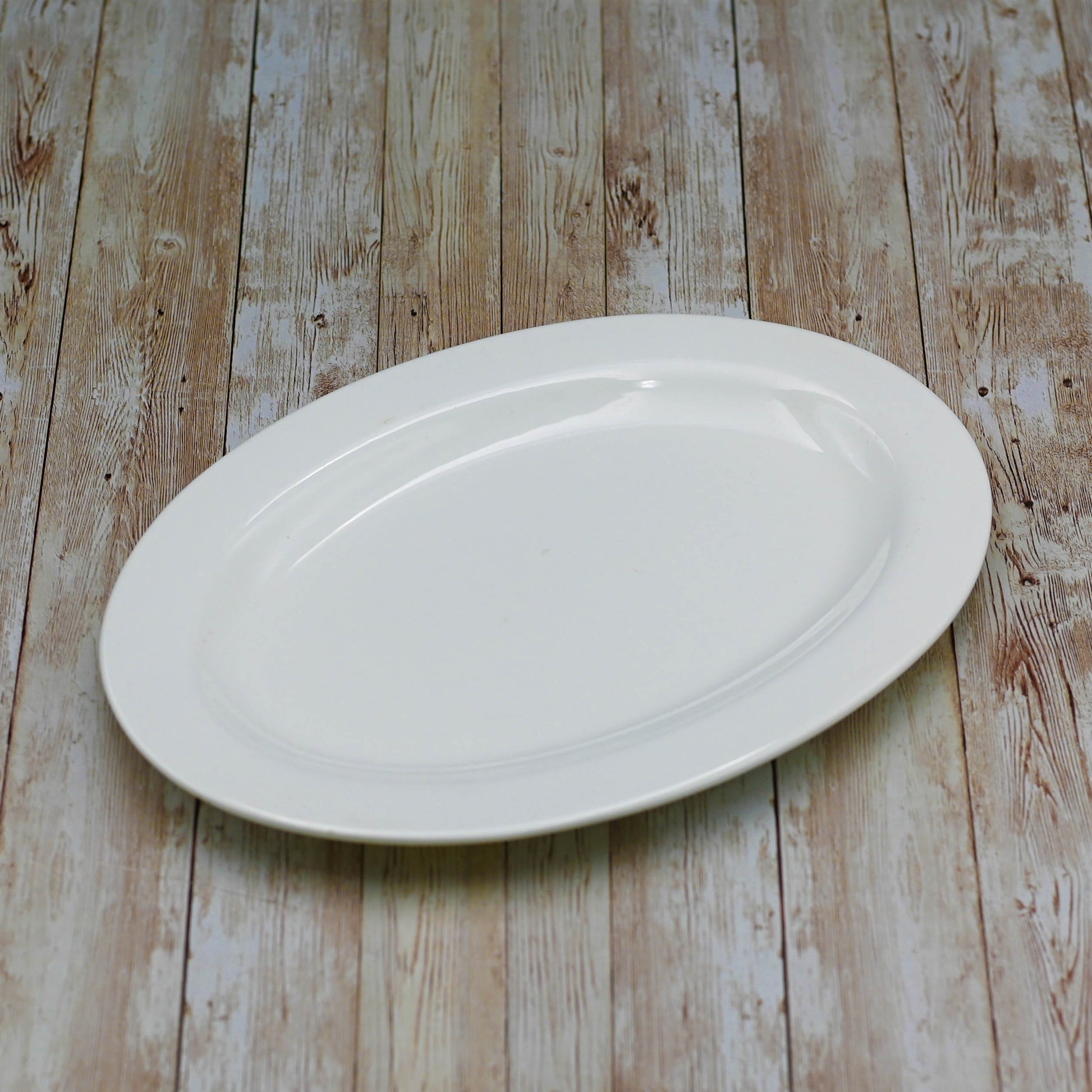 Professional Rolled Rim White Oval Plate / Platter 16" inch |-0