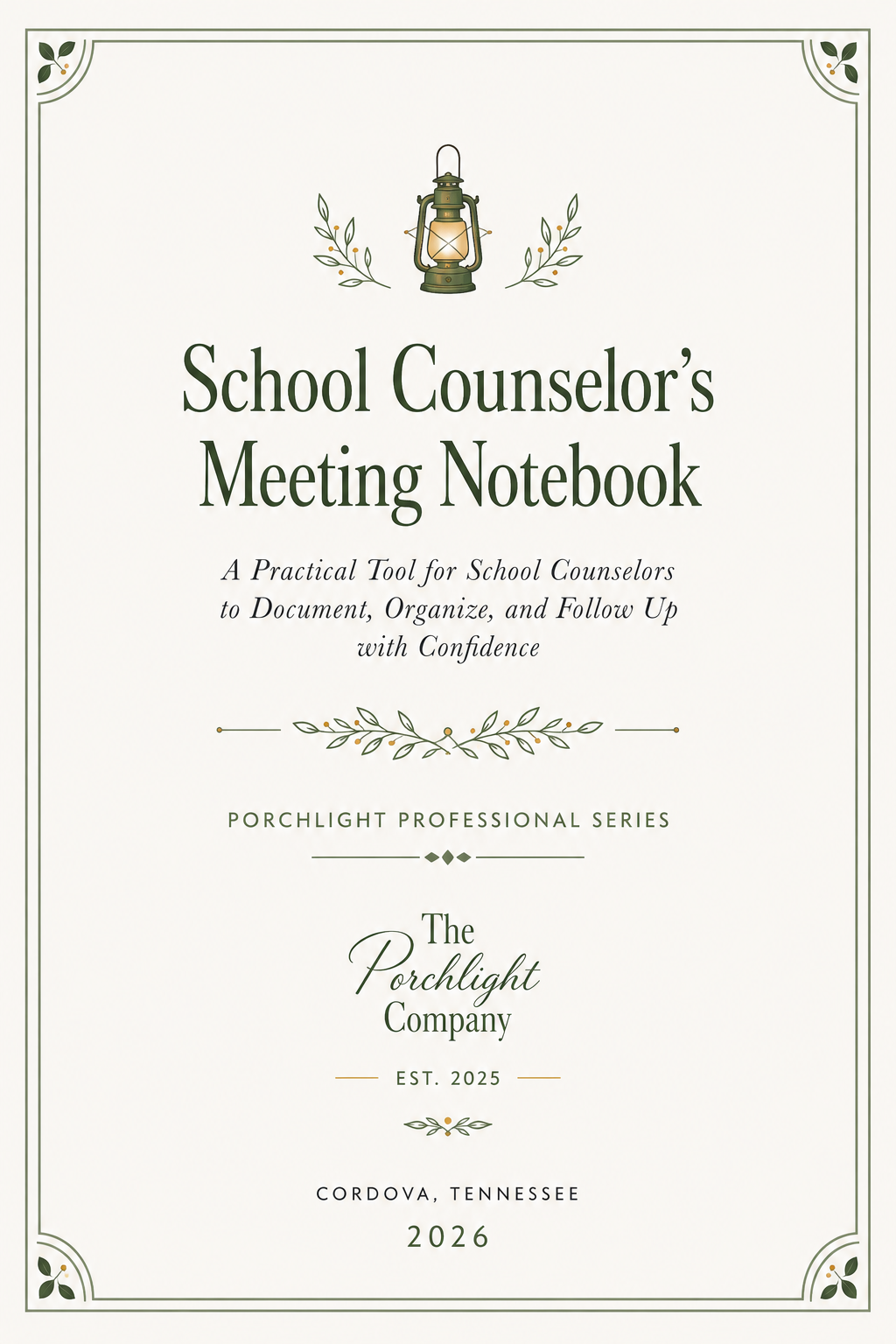 The School Counselor's Meeting Notebook