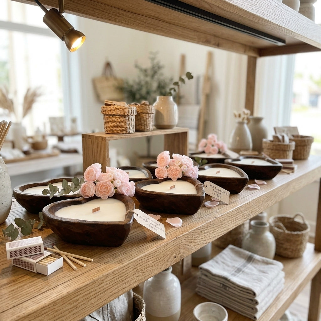 Dough Bowl Candle | Soy Wax Candle | Heart Bowl Candle