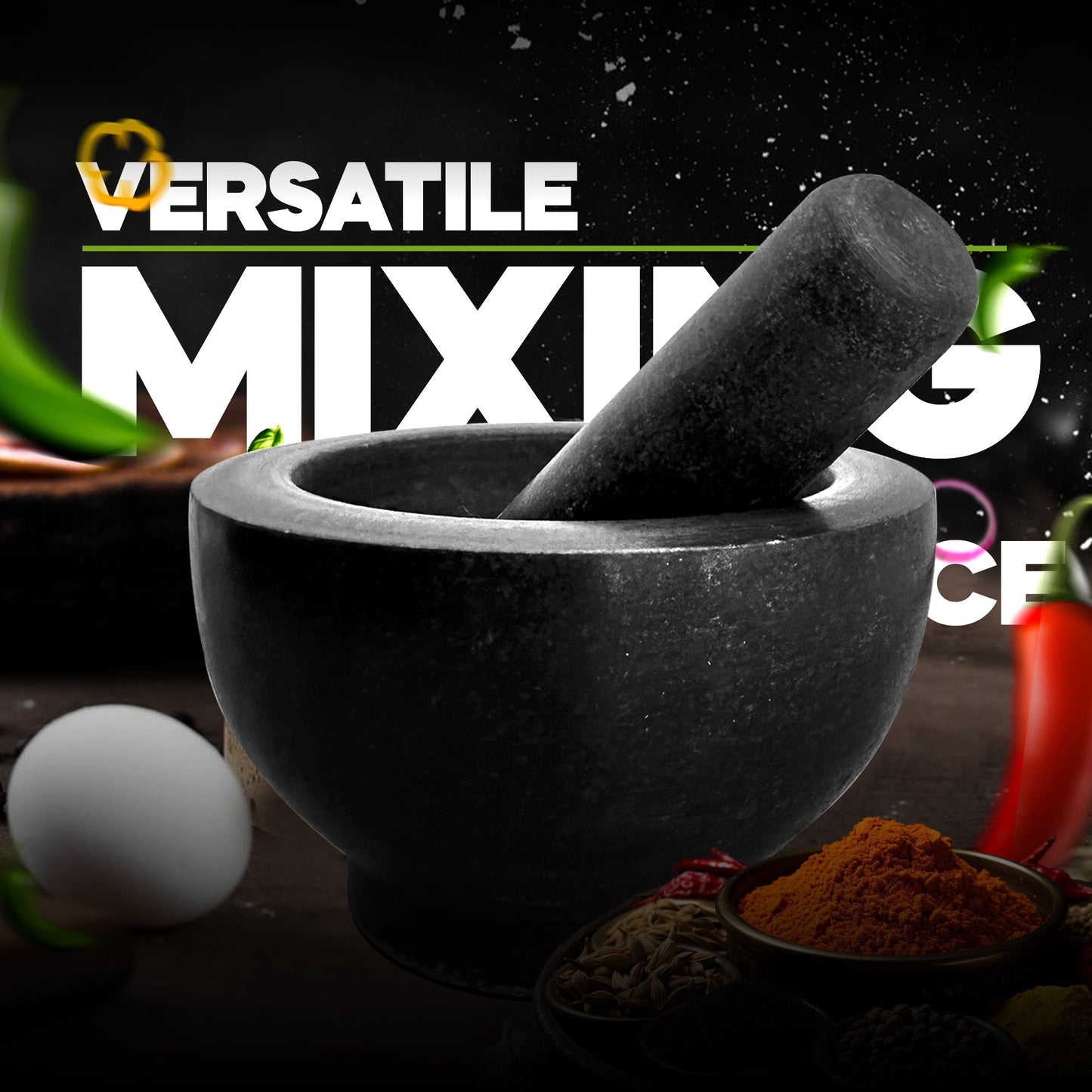 Marble Pestle and Mortar Grinding for Spice Herbs Nuts~5471