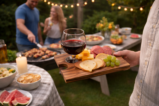 Puzzle Shaped Charcuterie / Wine Glass Holder Interlocking Board