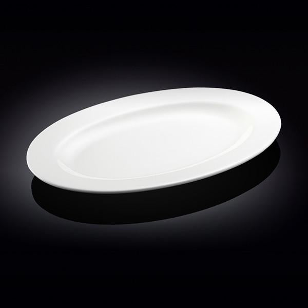 Professional Rolled Rim White Oval Plate / Platter 16" inch |-1