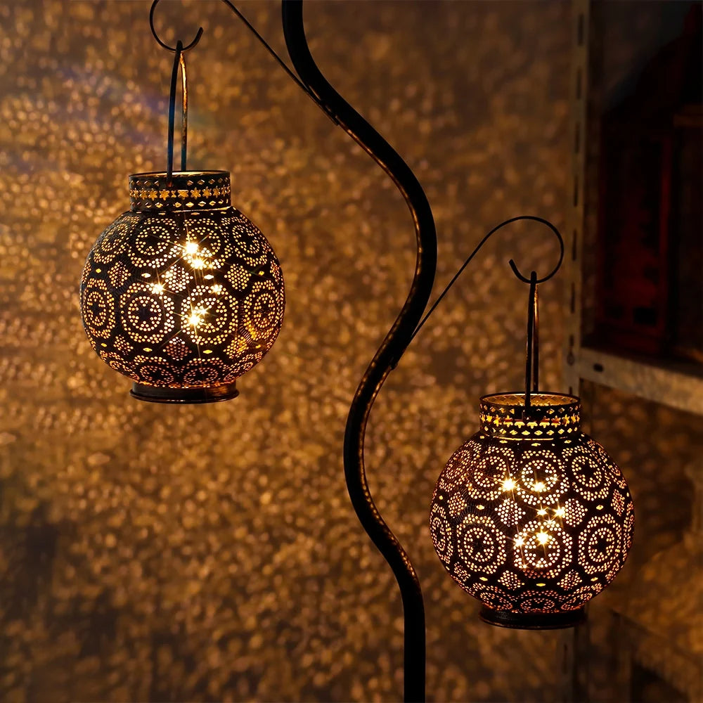 Moroccan Metal Table Lamp — Set of 2