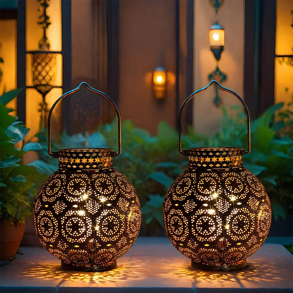 Moroccan Metal Table Lamp — Set of 2