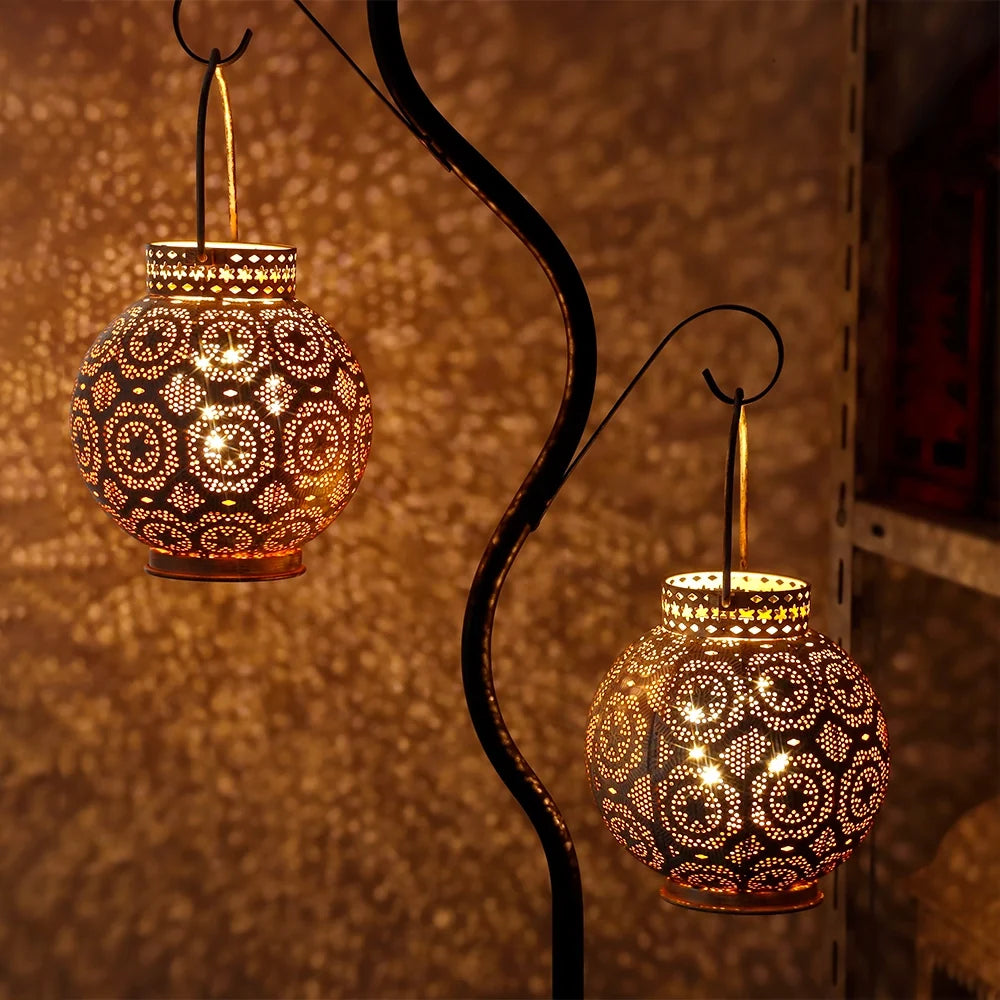Moroccan Metal Table Lamp — Set of 2, White