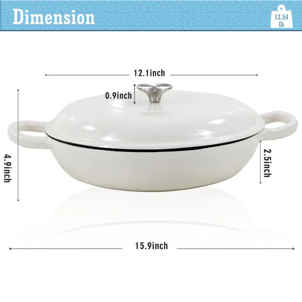 Enameled Cast Iron Dutch Oven, 3.8 Quart Dutch Oven Pot With Lid, Non Stick Cast Iron Pot, Round Oven Safe Up To, Use For Marinate, Cook, Bake And Serve