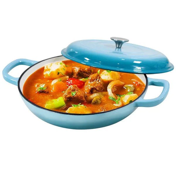 Enameled Cast Iron Dutch Oven, 3.8 Quart Dutch Oven Pot With Lid, Non Stick Cast Iron Pot, Round Oven Safe Up To, Use For Marinate, Cook, Bake And Serve