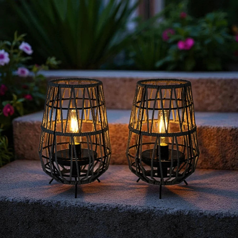 Solar Outdoor Lanterns — Set of 2