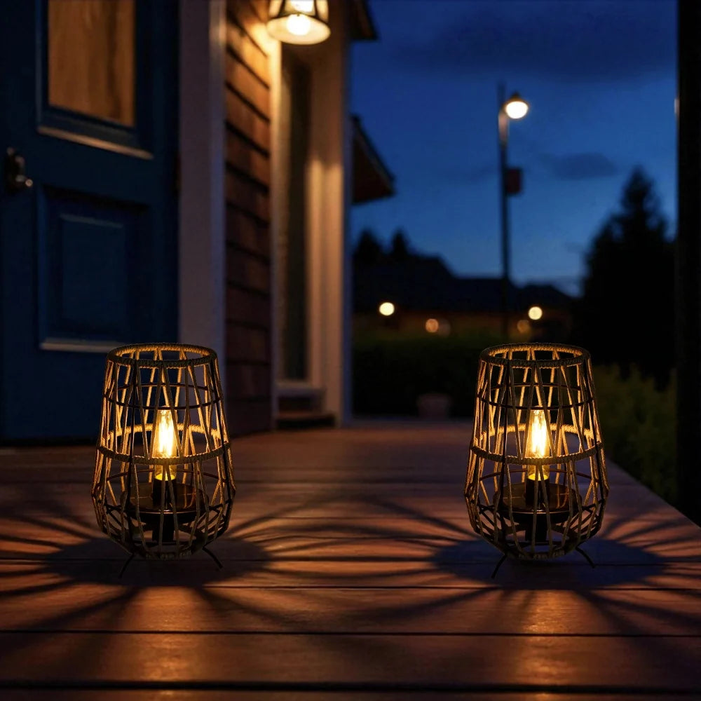 Solar Outdoor Lanterns — Set of 2